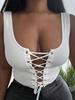 Ladies' Summer Breathable Fashionable Slim Fit Casual Lace Up Vest