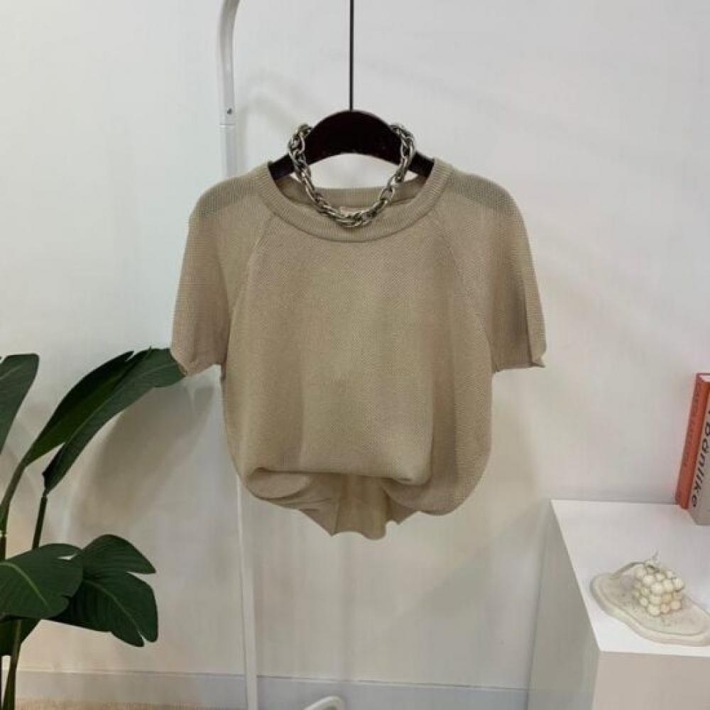 C S In The Room Women Nare lInen baSiC Raglan Short Sleeve Knit 6Color