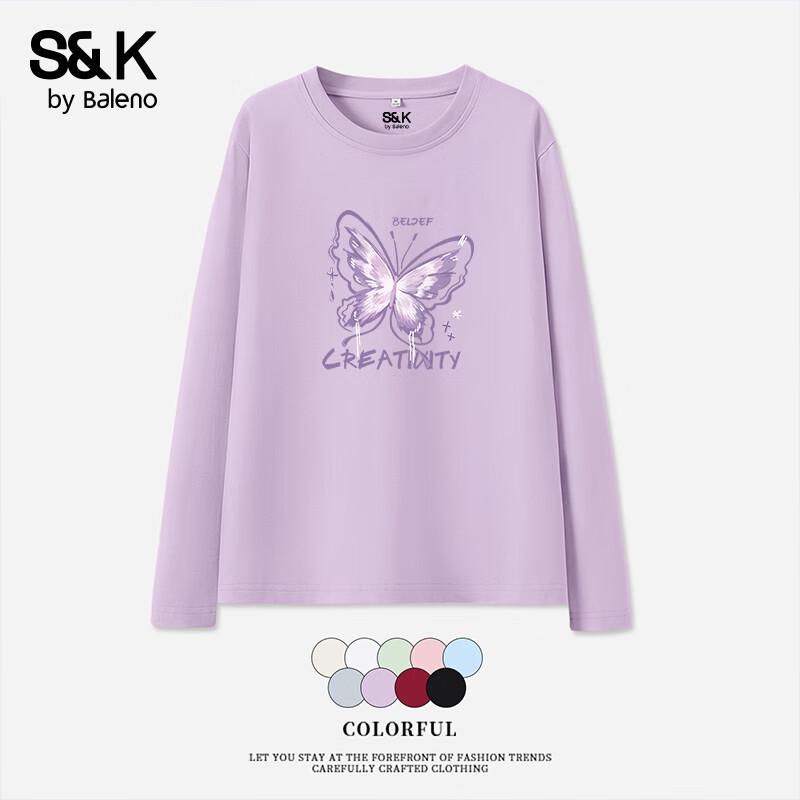 Baleno S&K Women s Pure Cotton Long Sleeve Round Neck T-Shirt S