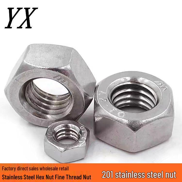 Stainless Steel 201 Hex Nut M3-M10, Fine Thread, Large Spot Promotion