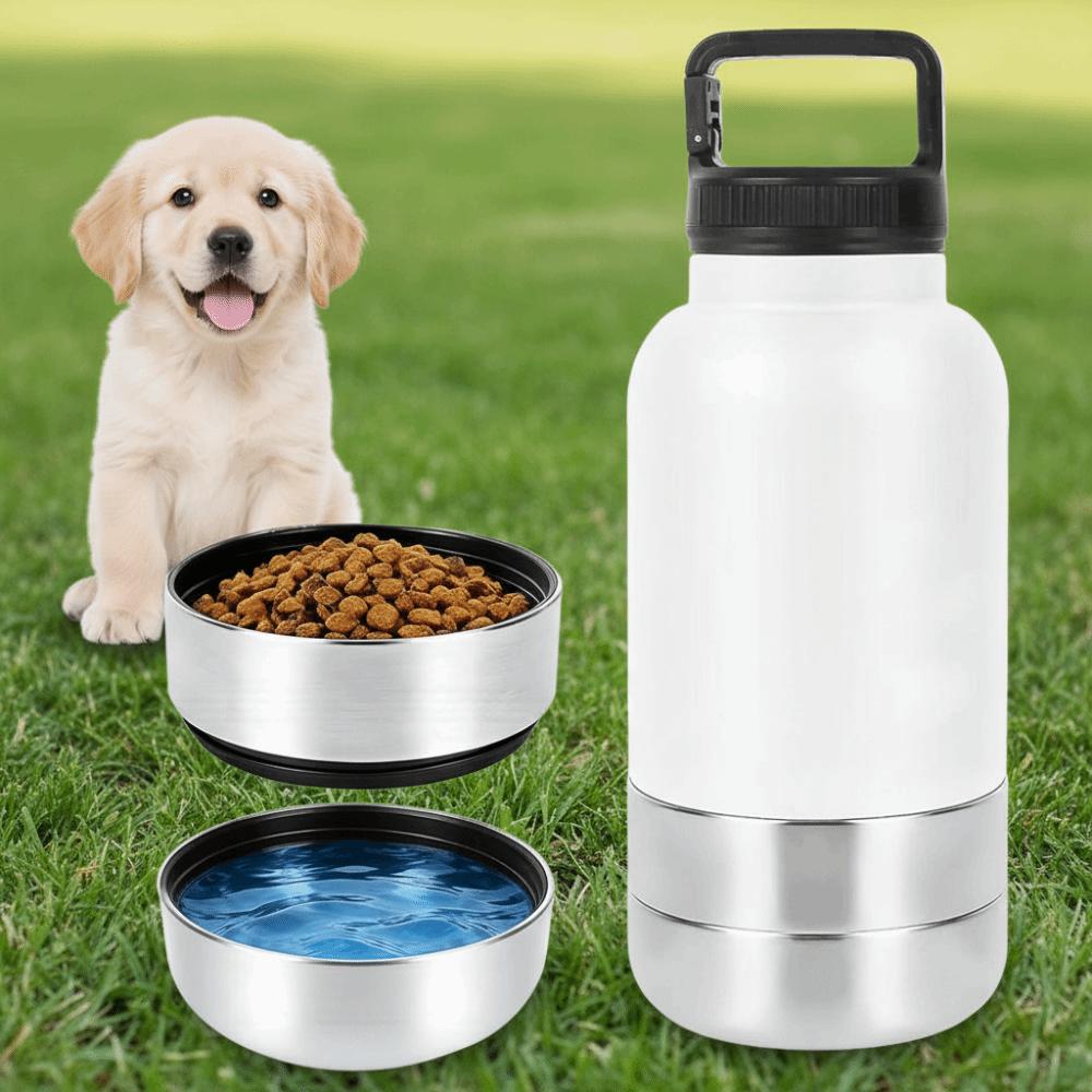 3 in 1 Stainless Steel Pet Water Bottle 32Oz Detachable Dog Drinking Bottle Multi-layered Leak-proof Insulated Water Bottle