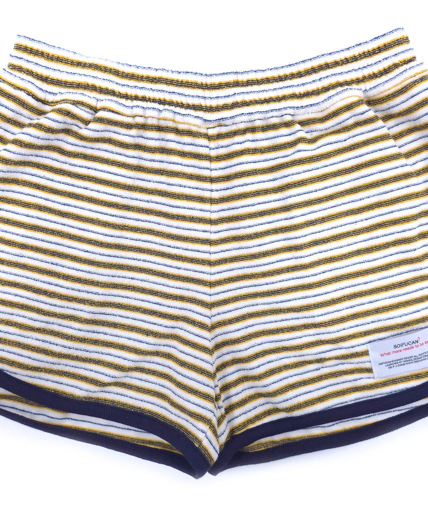 Soipeuyukaen Retro Striped Terry Shorts
