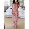 European beautiful women's 2026 summer comfortable printed long dress casual short sleeve round neck knitted dress with pocket