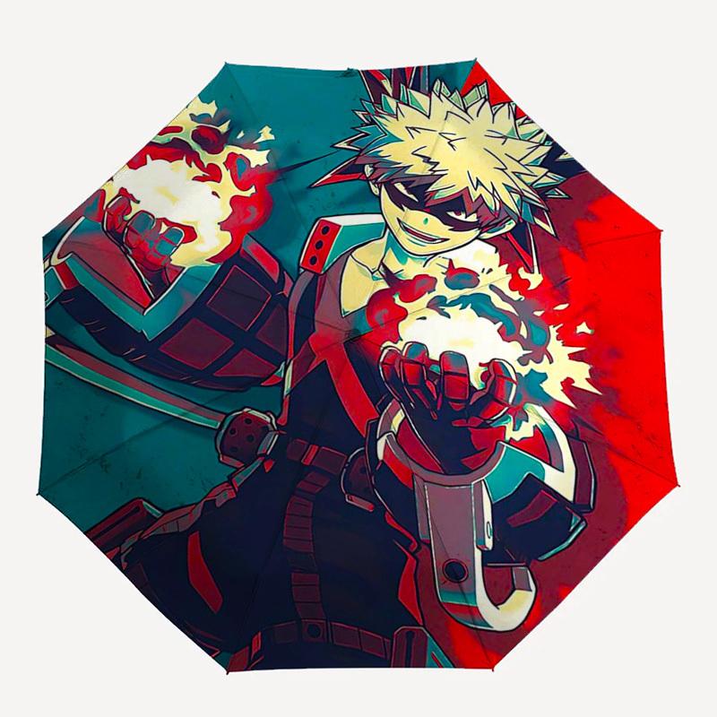 1pc Kamado Tanjirou Outdoor Umbrella - Automatic Opening/Closing, Portable 3-Fold Design, 8-Bone Iron Frame, Perfect Gift for Fans, Travelers, Da