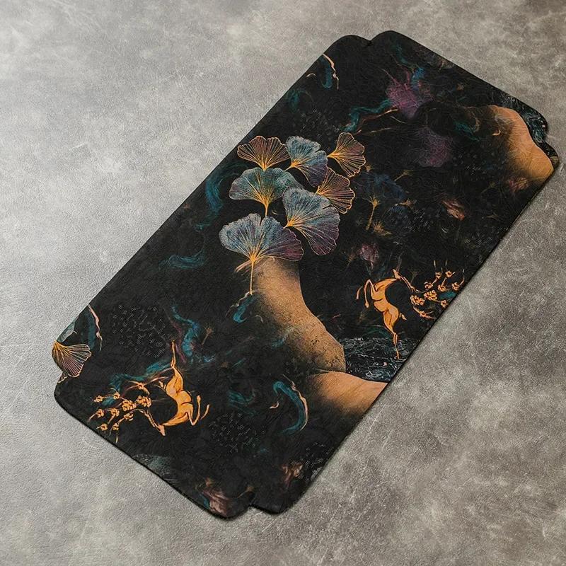 

Chinese Zen Small Tea Seats Light Luxury Short Tablecloth Mat Vintage Fabric Tea Ceremony Double-Sided Thickened Tea Towel