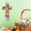 Religious Home Decorations Easter Wooden Cross Ornament, Rustic Hanging Pendant with Hemp Rope Wall Ornament for Bedroom Decor, Decoration, Solid Wood