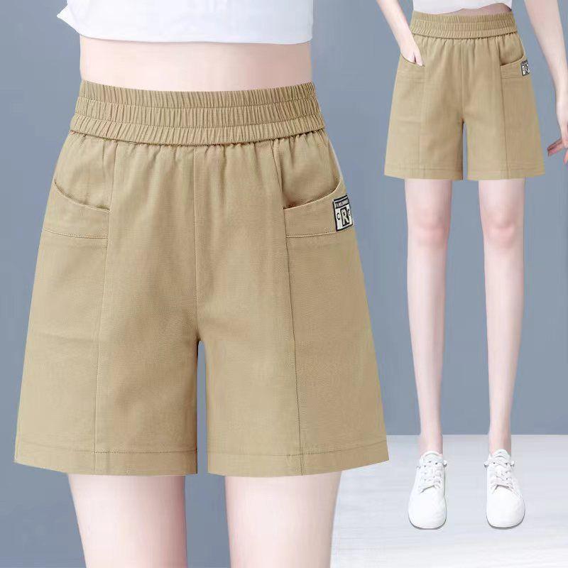 

Повседневные шорты для женщин с высокой талией, брюки А-силуэта, широкие брюки на лето, тонкие, свободные и узкие, универсальные рабочие брюки из пяти частей 4XL коричневый