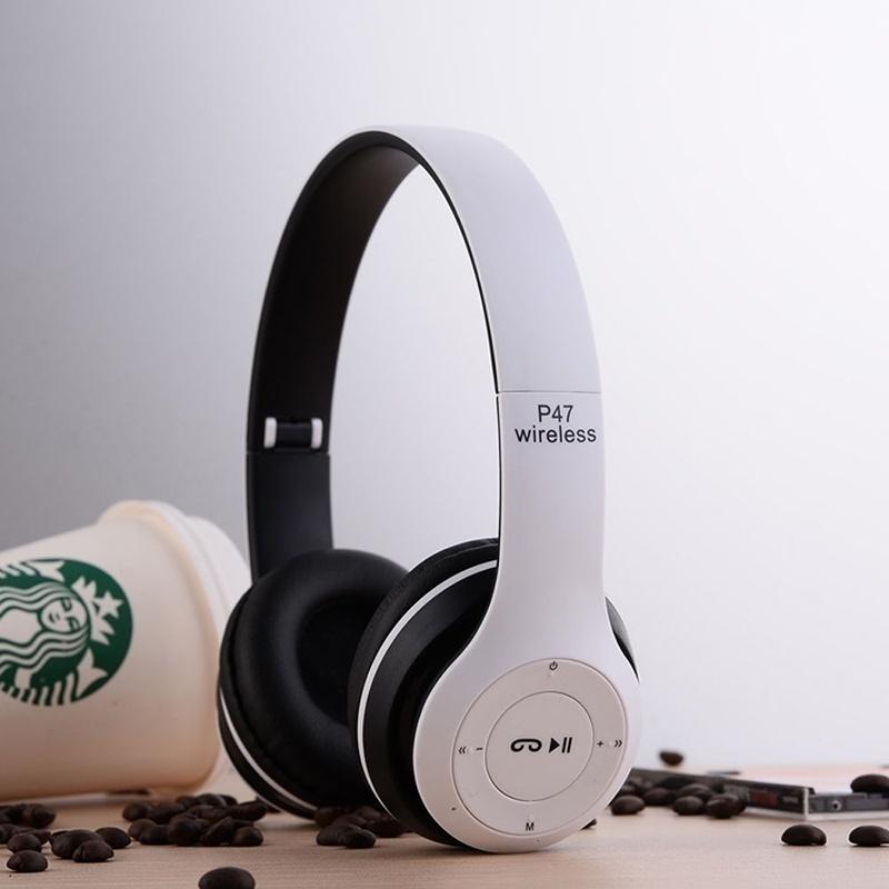 P47 Headband Foldable Stereo Bluetooth Headphones Wireless Headset Noise Cancelling Casque Audio Hand
