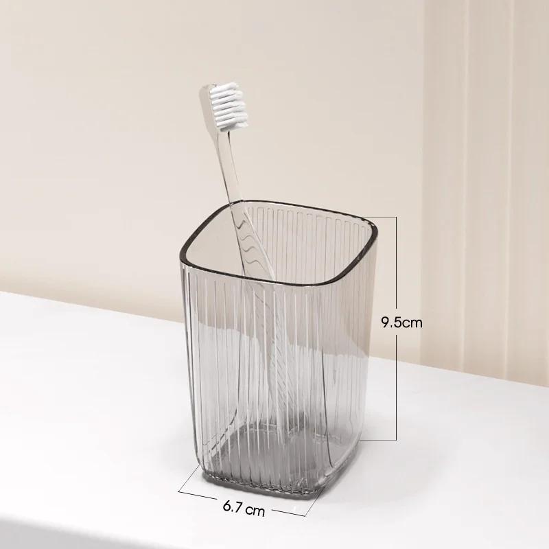 

Роскошный прозрачный стакан для полоскания рта Элегантный держатель для зубных щеток с ручкой Стакан для ухода за зубами Идеально подходит для студентов и современных ванных комнат