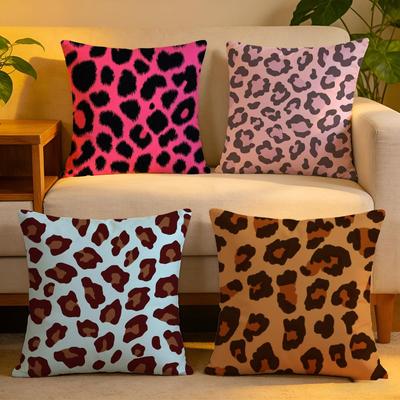Cushion Cover  Linen  SkinFriendly Soft Decorative Case for Sofa Home Decor Classic Leopard Print Pillow Cover
