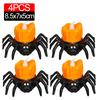 122Pcs Led Spider Candle Light Lamp Flickering Flameless Battery Lights Flashing Electric Candles Halloween Party Decoration