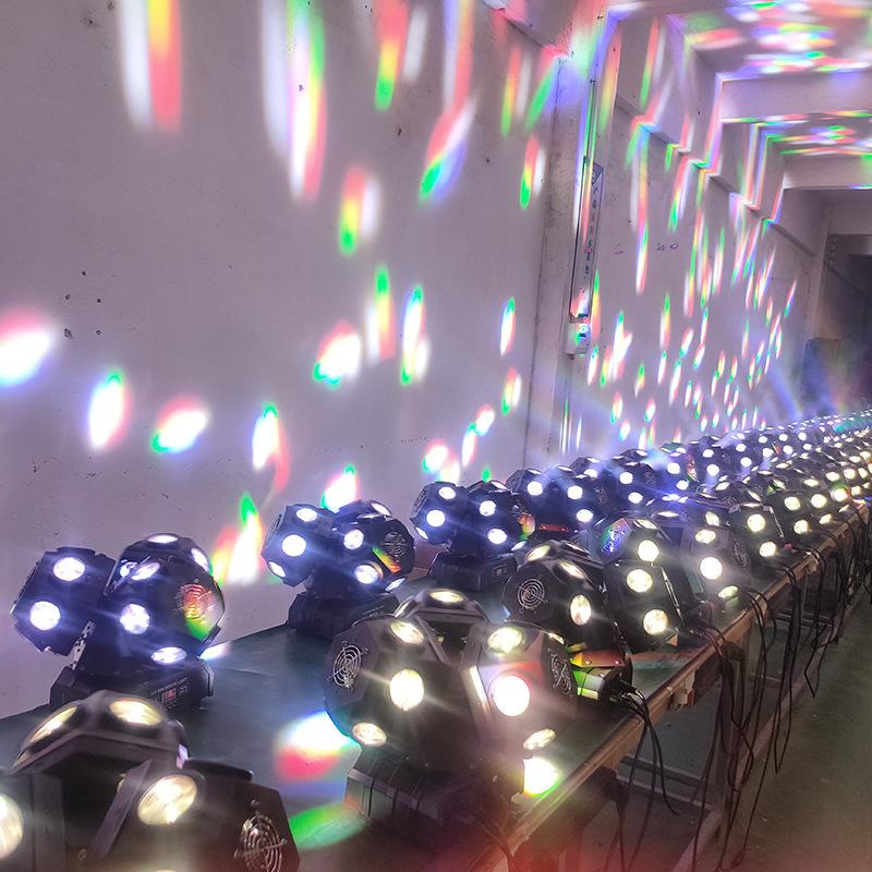 200W Stage Projector Three Heads RGBW 3in1 LED Laser Beam Rotating Moving Head Lights DMX512 for Nightclub Disco Party