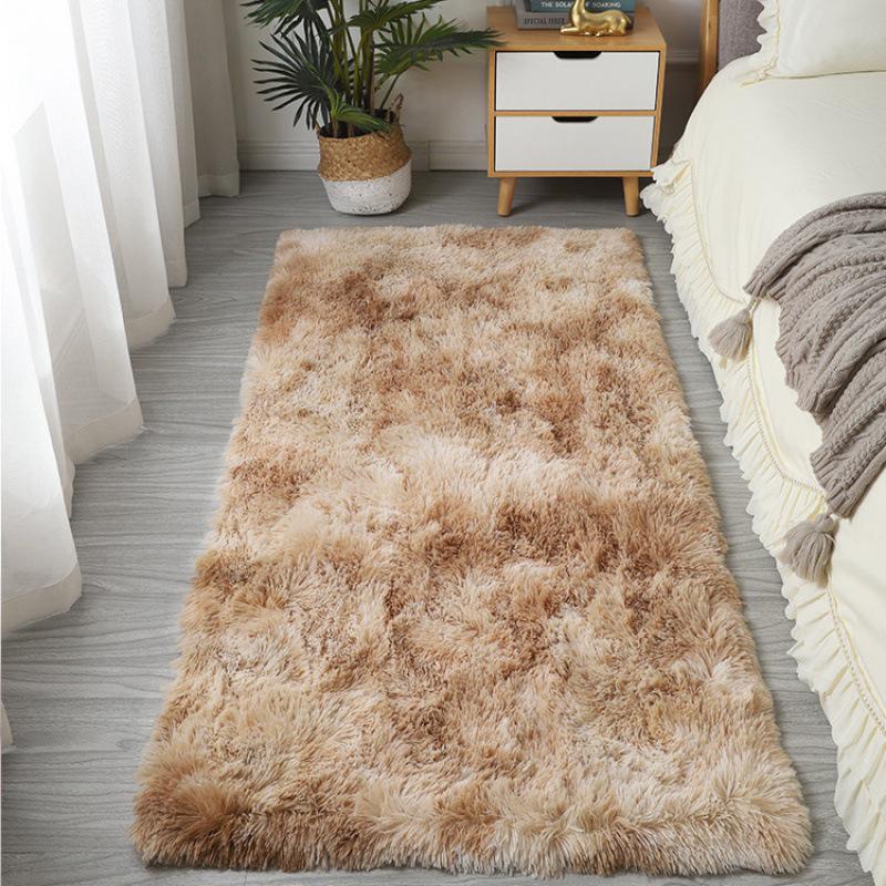 Nordic Silk Wool Tie-Dye Plush Carpet - Bedroom & Living Room Rug