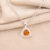 Pierre Précieuse Citrine Bijoux en Argent Sterling 925 Pendentif Zircon Cadeau d'Anniversaire CZP-8-2