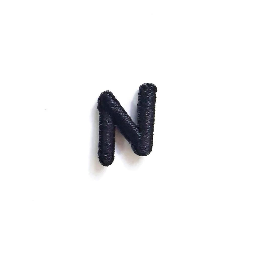 1.5cm Black Artistic Script Embroidered Letters Iron-On Patches - Set of 26