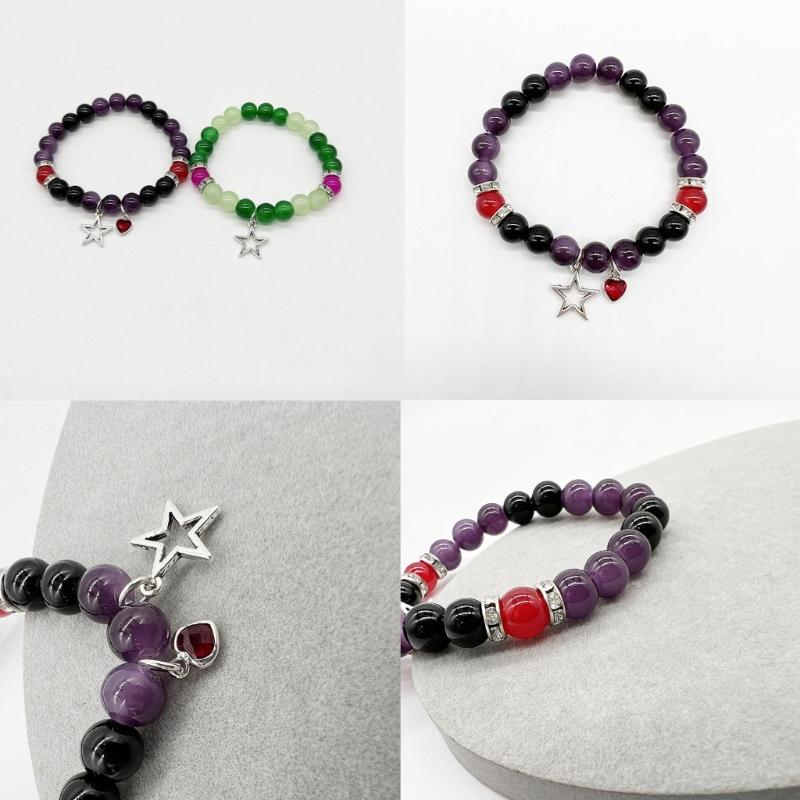 Star Guitar Y2k Cool Girl Acrylic Beads Guitar Five-pointed Star Stacked Bracelets Couple Ins Niche Pentagrams Bracelets