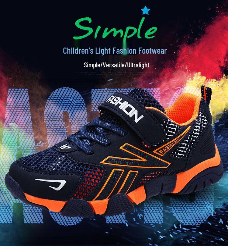 Boys' Mesh Breathable Sports Running Shoes for Spring, Summer, and Autumn