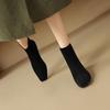 Krazing Pot Sheep Suede Nubuck Autumn Winter Shoes Low Heels Size 43 Modern Boots Square Toe Zipper Retro Ankle Boots