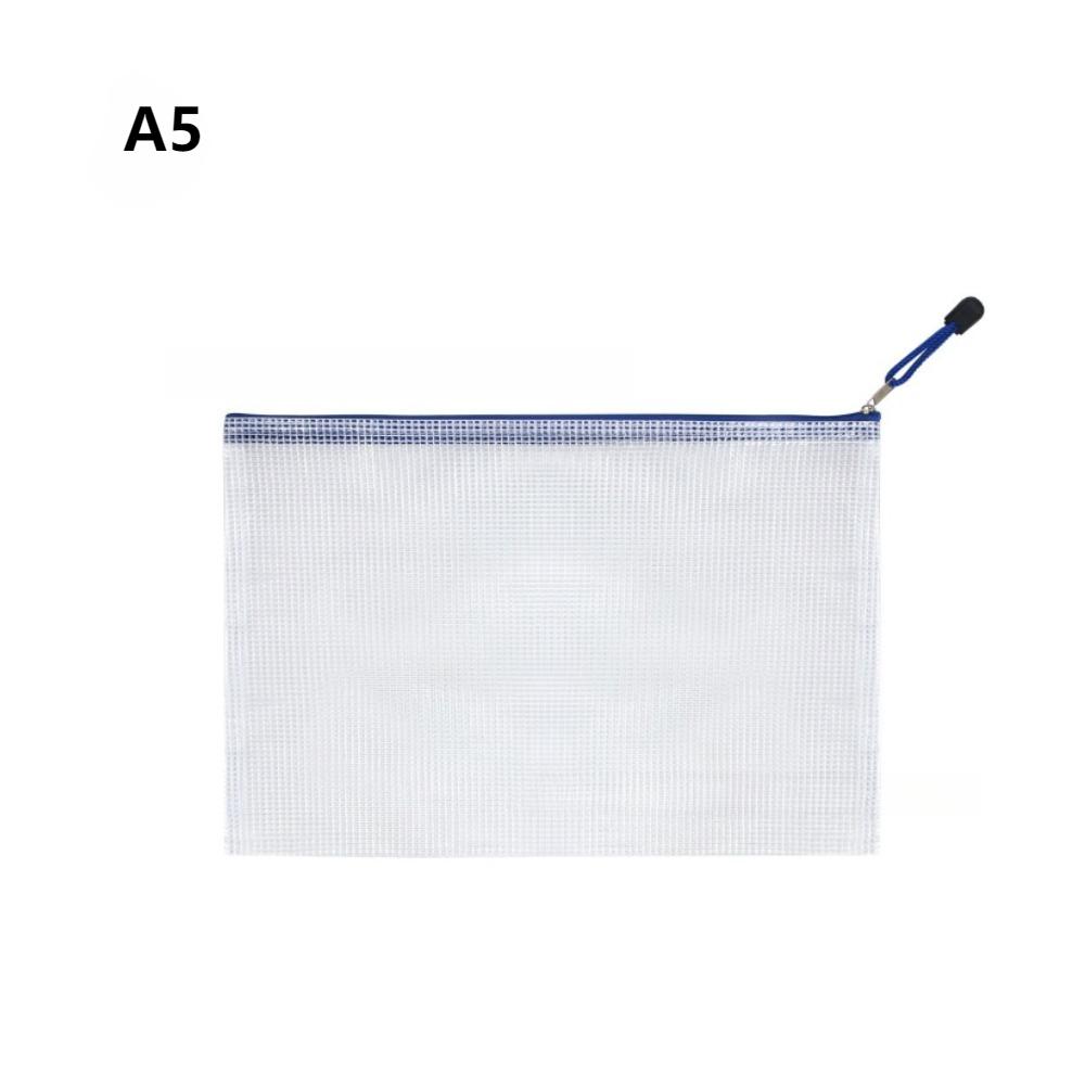 1/3pcs PVC transparent waterproof mesh zipper file bag Mesh zipper archive bag Storage office supplies Household storage bag