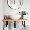 Solid Acacia Wood Washbasin Top with Oil Finish 60 X 50 X 2 Cm