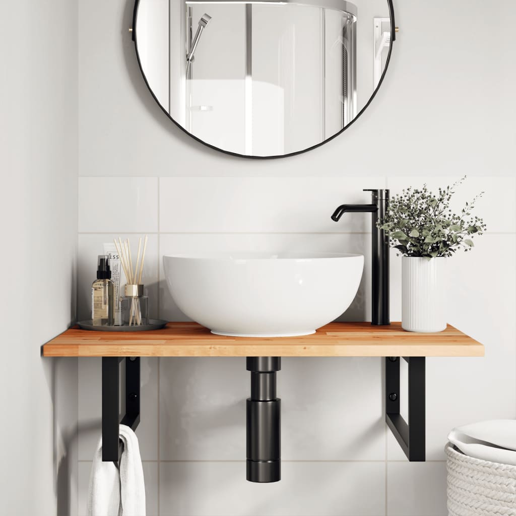 vidaXL Waschtischplatte Ölbeschichtung 100x50x2 cm Massivholz Akazie braun
