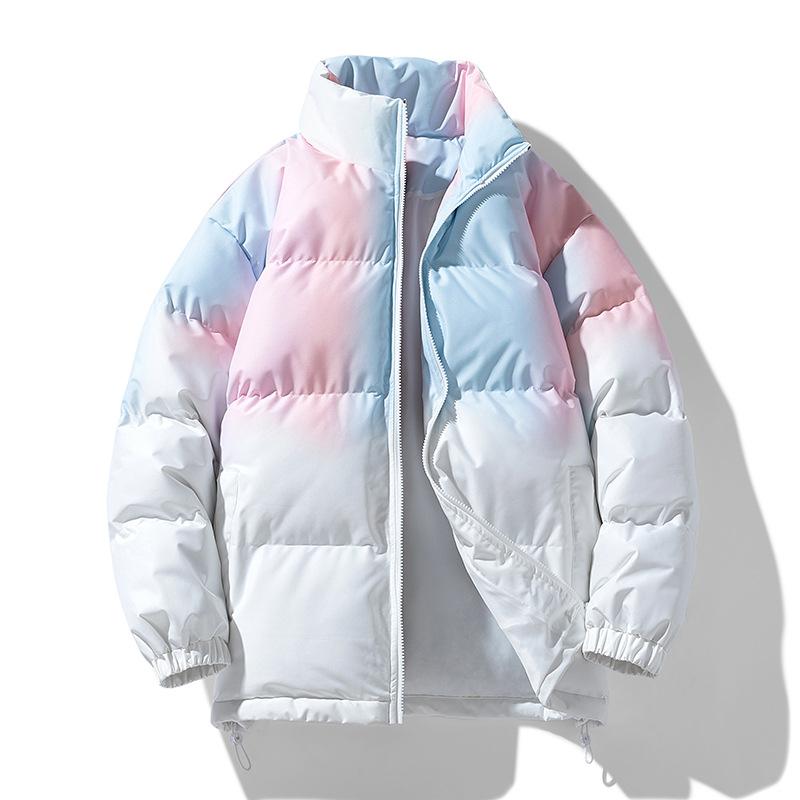 

Зимнее пальто с хлопковой подкладкой. Постепенная смена. Зимняя утолщенная куртка с хлопковой подкладкой. Зимняя одежда с воротником-стойкой. Мужская одежда с хлопковой подкладкой. S розовый