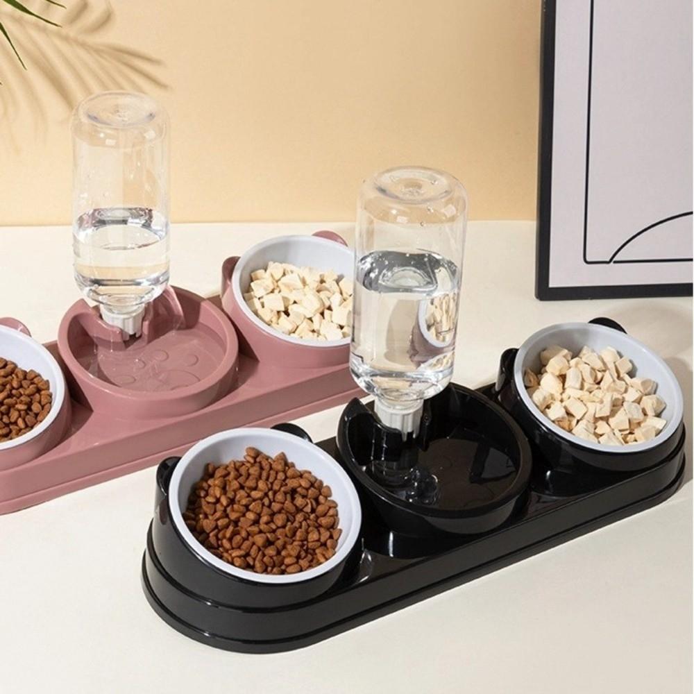 Double Bowl 3 In 1 Cat Feeder Neck Protection Cat Bowls Pet Supplies Pet Food Container  Cat