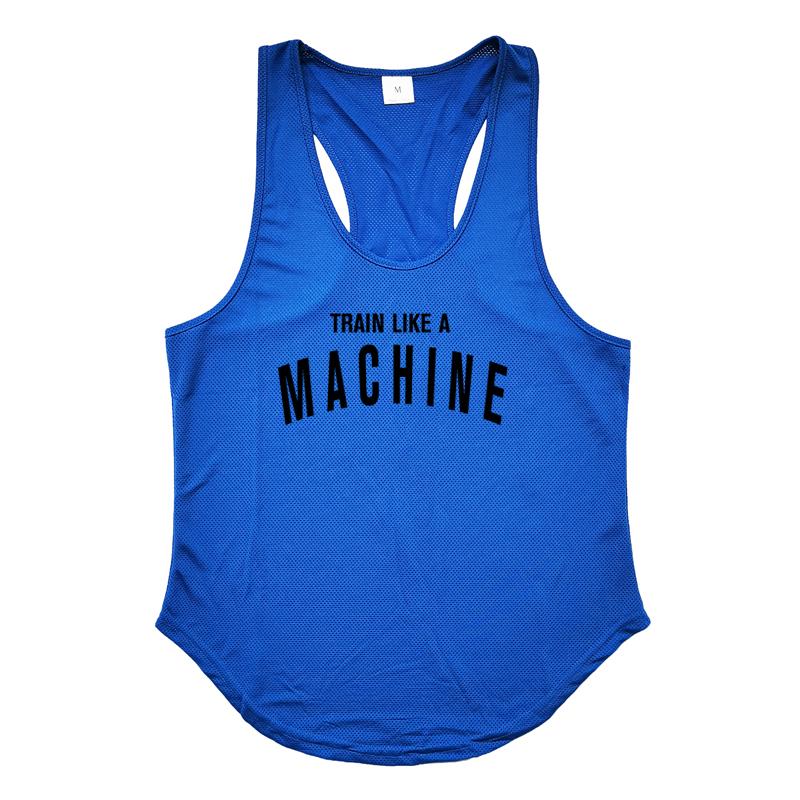 Muscleguys TRAIN LIKE A MACHINE Gym Tank Tops Men Running Vests Fitness Clothing Mens Bodybuilding Stringer Tanktop Summer Sports Clothing