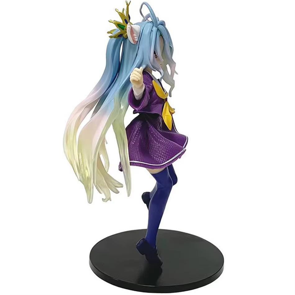 NO GAME NO LIFE Spiel Leben Anime Charaktere Weiße Katzenohren Uniformen Version Krone Anime Schönes Mädchen Handgefertigt Schreibtisch PVC Ornamente