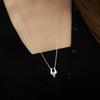 Pierced V Drop Necklace (silver)