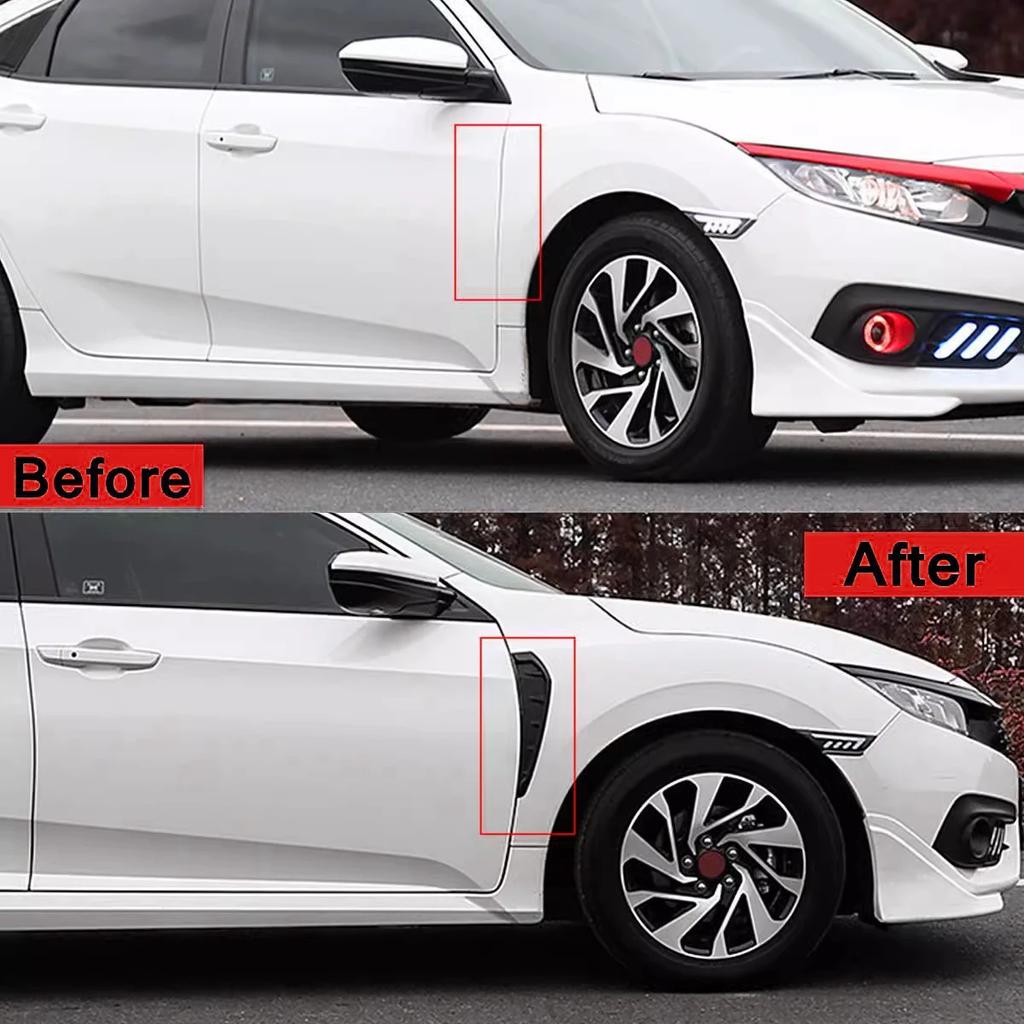 1 Paar Auto Kotflügel Seitenlüfter Kotflügel Luftstrom Formteil Kit Aufkleber für Honda Civic Zubehör 2016 2017 2018