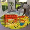 Pippi Longstocking Round Area Rug,Carpet Rug for Living Room Bedroom Sofa Playroom Decor,Non-slip Floor Mat