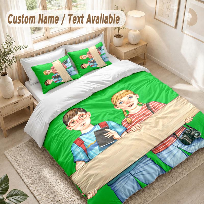 The Magic Treehouse Bedding Set, 1 Duvet Cover & 2 Pillowcases Soft Comfortable Bedroom Home Textile Decor