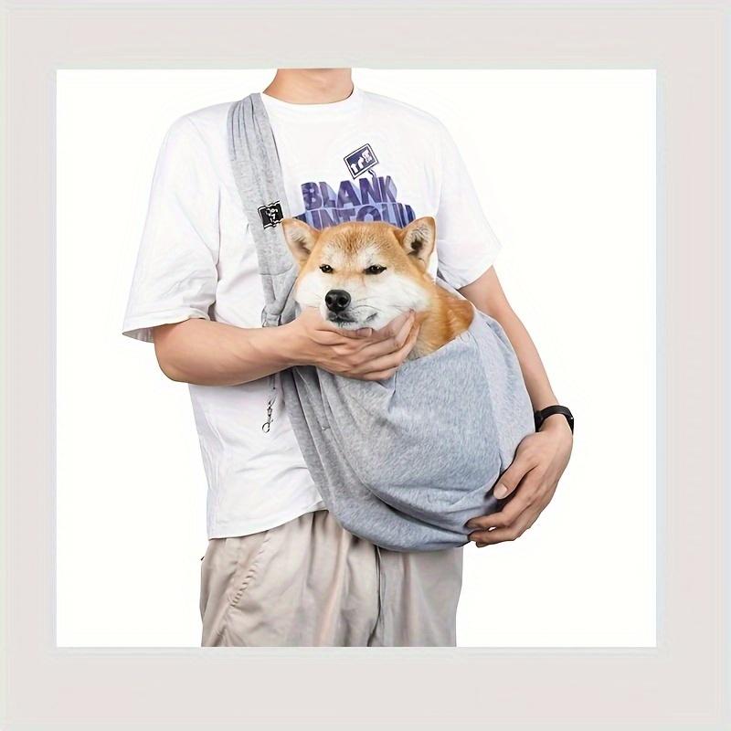 Foldable Dog Sling Carrier, Hands-Free. Large Capacity,Adjustable Strap.Comfort & Convenience for Travel.Orange/Gray/Brown/Blue.