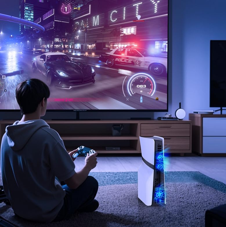 PS5 Cooling Playstation Multifunctional Cooling 3 Levels of Wind Speed LED USB Memory External Cooling Easy to Rapid Heat High Performance Cooling Fan