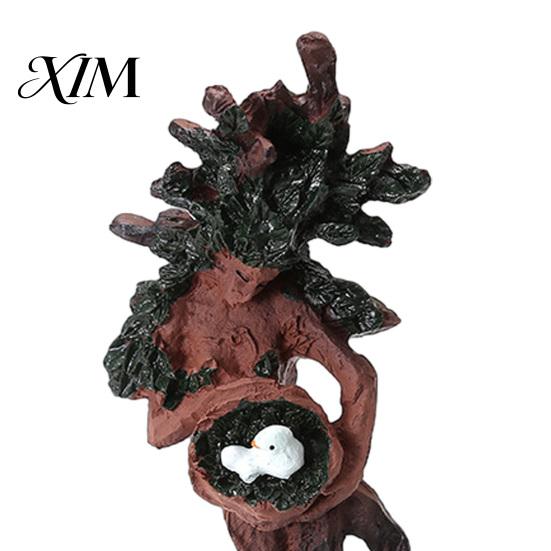 Hand Painted Nature Art Decor Tree Goddess Statue with Bird Nest, Resin Figurine, Handcrafted Modern Craft Forest Spirit Sculpture, Artistic