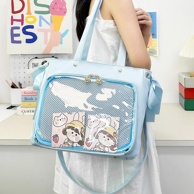 New Japanese Harajuku Ribbon Ita Bag Large Capacity Tote Bag Anime Y2K Pain Bag Ulzzang One Shoulder Crossbady Bag Itabag