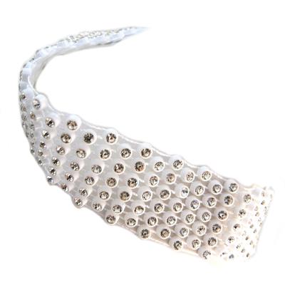[P4845] - Designer Choker 'Sissi' White - 2.5 Cm