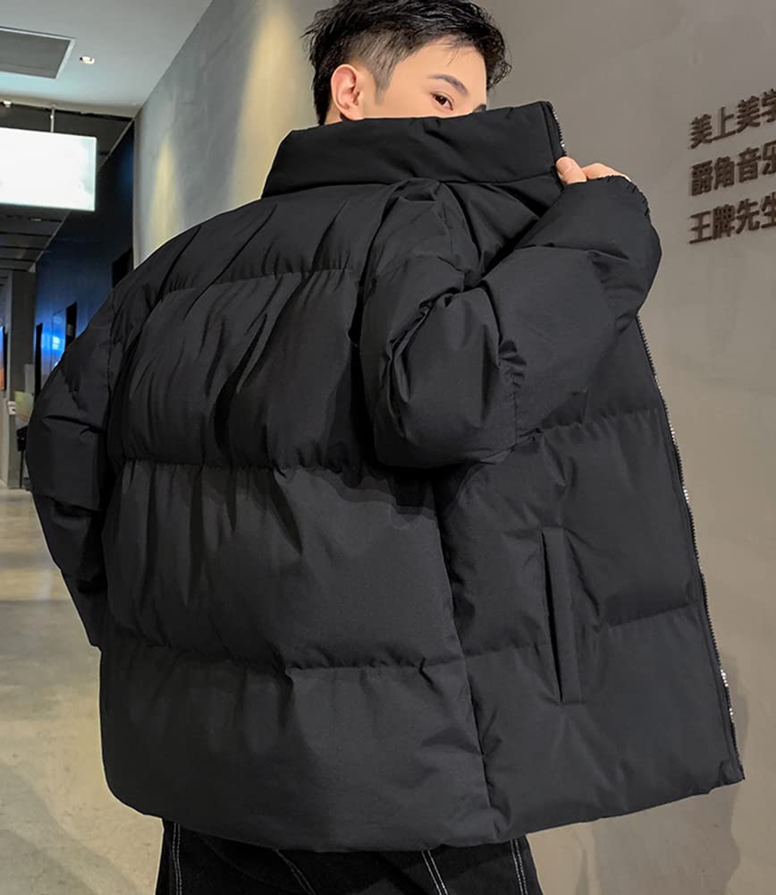 Wechose Winter Steppmantel mit Stehkragen Plus Locker Einfache Größe 4XL Herrenmantel, Jacke/Blouson, Kragen, Größen, Passform, Unisex, Dick, Winddicht, Kältebeständig, Warm,