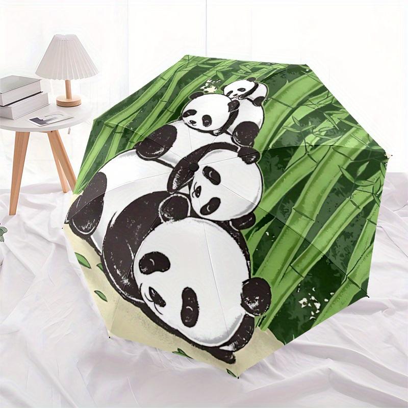 1 Stück Panda-Familie Automatisches Öffnen/Schließen, Ganzjahres-Tragbarer Faltregenschirm für Damen & Herren, Reisen, Alltag, Formelle Anlässe - Kompakter Luxus-Sonnenschirm, Outd