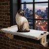 Wooden Frame Hanging Cat Bed Paw Print Design Cat Bed Seat Pet Window Perch Indoor