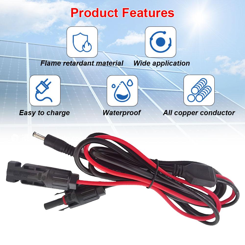 Solarpanel-Stecker auf DC5521 DC7909 Adapter 14AWG/16AWG Kabeldraht PV-Panel Steckerkabel Batterieverkabelung Solar-Verlängerungskabel