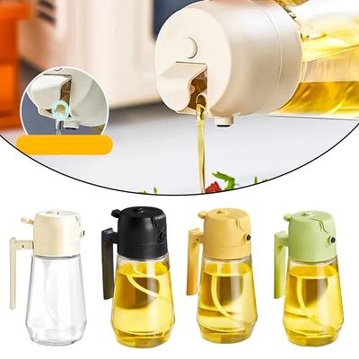 2 In 1 470ml Bottiglia Spray Olio in Vetro Spruzzatore Olio Dispenser Olio Oliera Cruet Barbecue Cucina Cottura al Forno Arrosto Picnic Strumento da Cucina