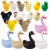 Building Blocks Animal Yellow Little Ducks Swan Pond Cock Rooster Chick Poul Farm Domestic Goose Bird Accessories Kids Toys Gift