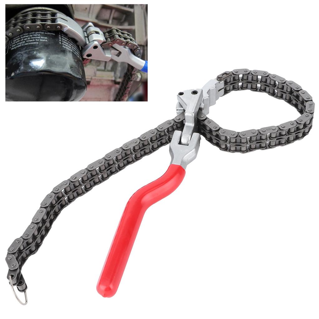 Chain Type Oil Filter Wrench Spanner 13.8in Long Handle Ergonomic Auto Car Repairing Tool Oil Filter Spanner Oil Filter Wrench