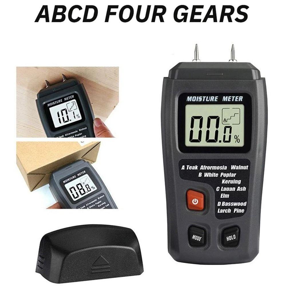 4 Measurement Modes Wall Moisture Detector Two Pins Wood Humidity Tester Firewood