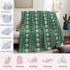 Moss Petal Stripe Flannel Blanket Warm Soft Halloween Christmas Couch Warm Cozy Decorative Decor Gift for All Season