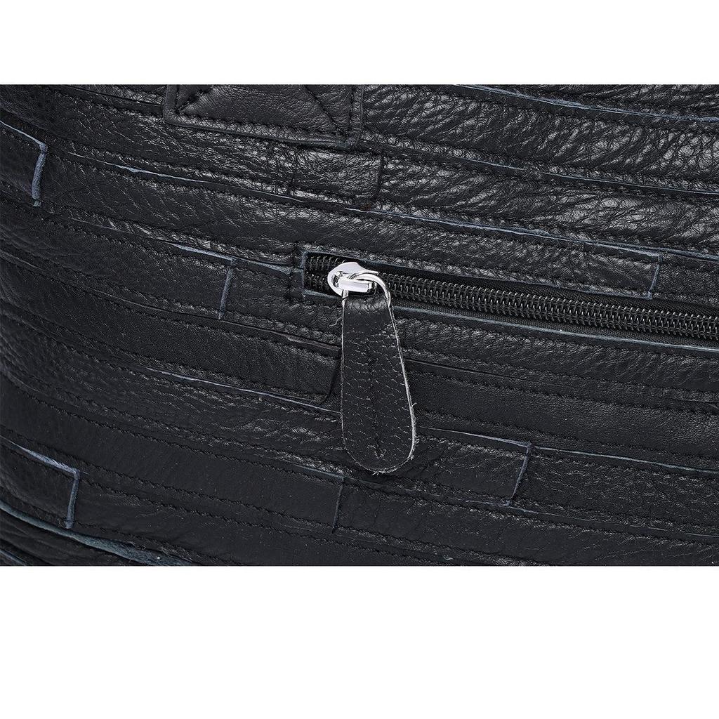 New Genuine Leather Ethnic Style Color Block Shoulder Tote Bag for Women