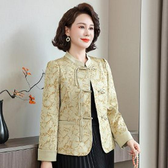 

Stylish Spring Tang Suit Cardigan: 2026 Fashion for Middle-Aged & Elderly Women 3XL хакі
