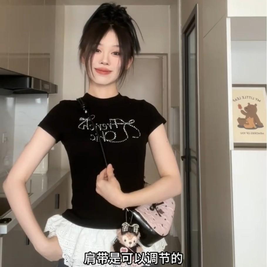 Pink bow crescent armpit bag women's summer new high-end niche shoulder small square bag